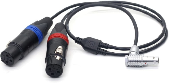 Arri Alexa Mini LF Ακουστικό καλώδιο XLR 3 Πιν προς δεξιά γωνία 0B 6 Πιν αρσενικό σύνδεσμο Ακουστικού διπλού καναλιού