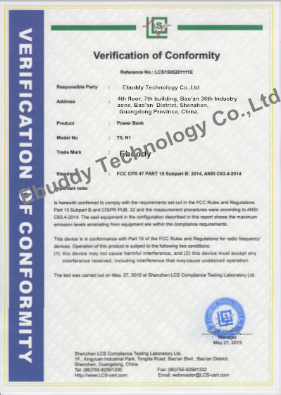ΚΙΝΑ Ebuddy Technology Co.,Limited Πιστοποιήσεις